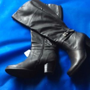 Black leather boots